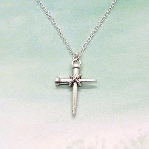 Hoodoo Cross of Nails Silver Necklace